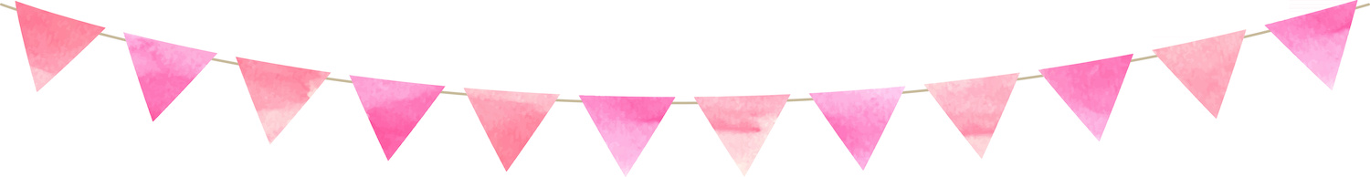 pink party bunting flags