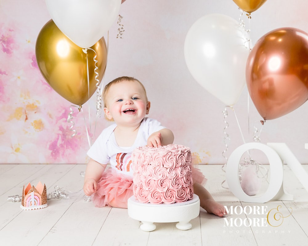 cake-smash-first-birthdays-at-moore-moore-photography-7916 First Birthday Portraits with Cake Smash Fleet Hampshire