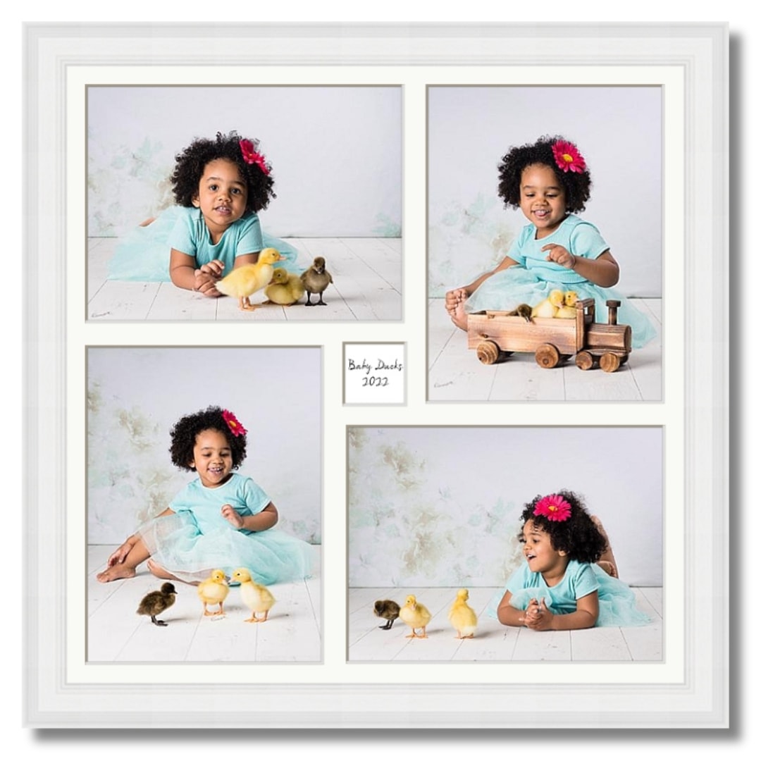 Baby Ducks Children's Portrait Artwork Framed Collage