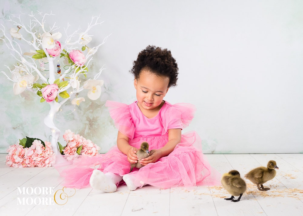 unique childrens-baby-ducks-portraits-experience-in-hampshire at Moore & Moore Photography
